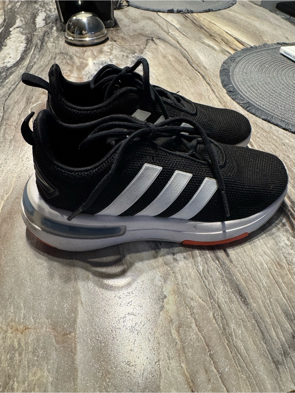 Adidas Racer TR23 Black White Cloudfoam Sneakers Kids Youth Size 3Y